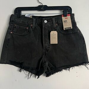 NEW Levi's Women's 501 Original Festival Distressed lunar black Shorts Size 30